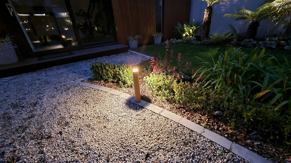 Bollard light in situ — Paths